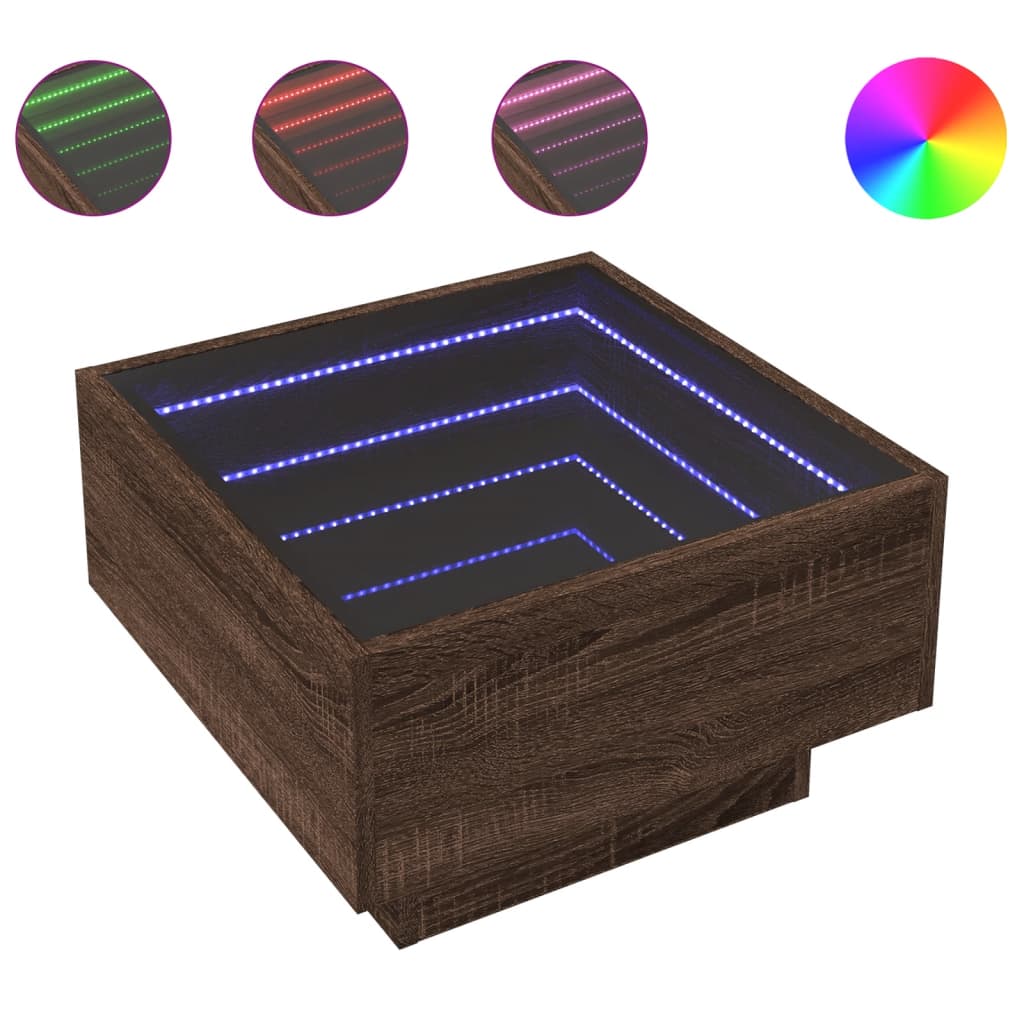 Coffee Table With Led Engineered Wood