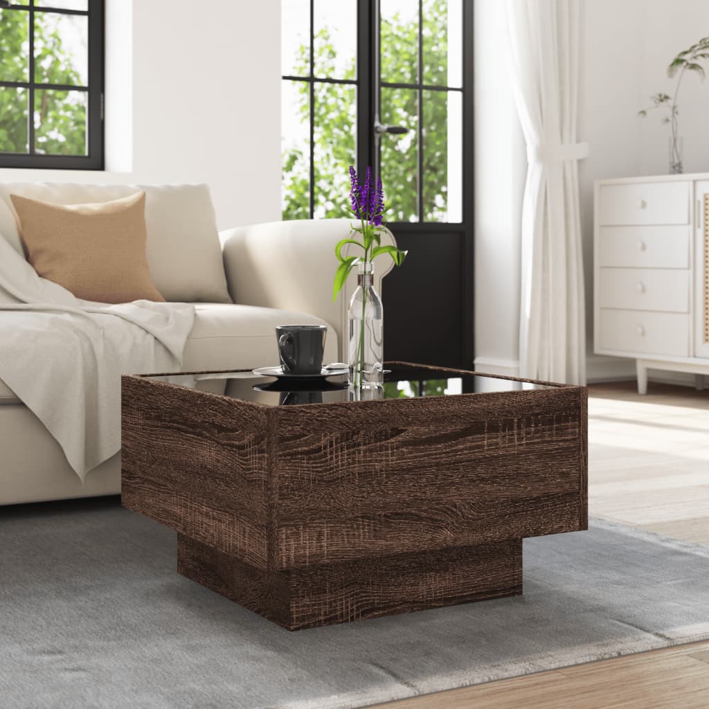 Coffee Table With Led Engineered Wood