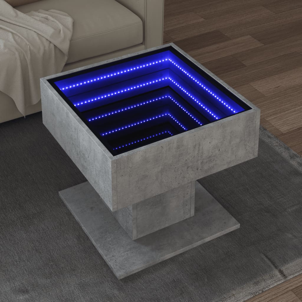 Coffee Table With Led 70X50X45 Cm Engineered Wood