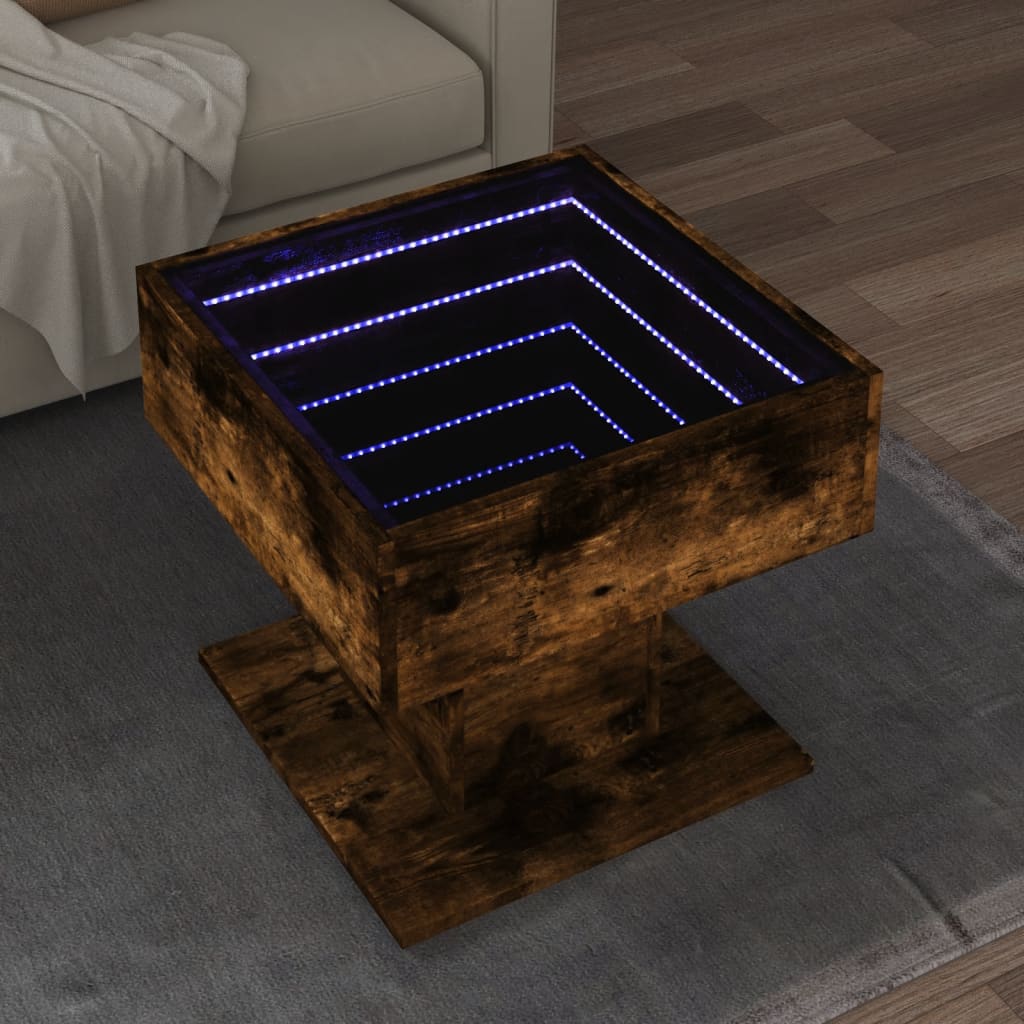 Coffee Table With Led 70X50X45 Cm Engineered Wood