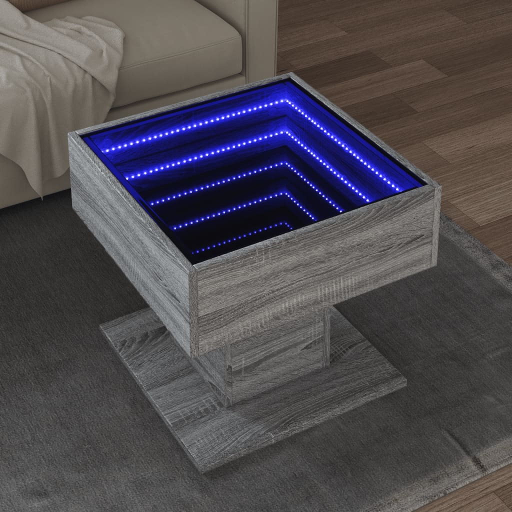 Coffee Table With Led 70X50X45 Cm Engineered Wood