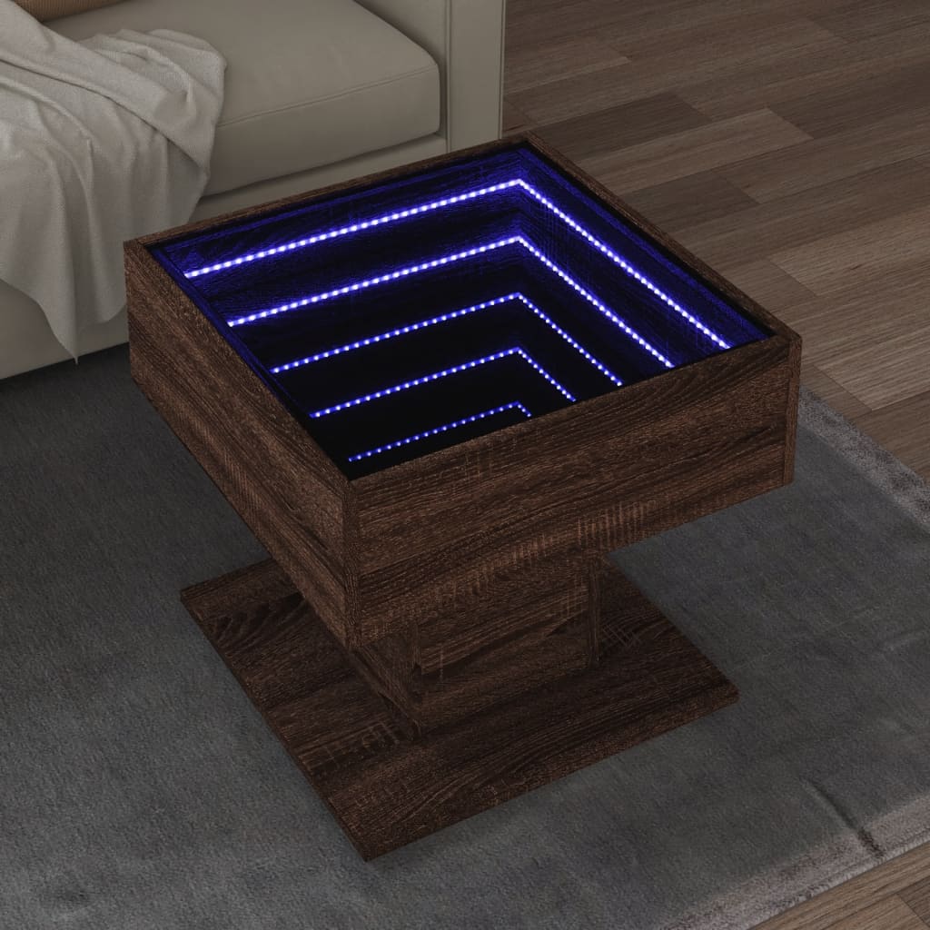 Coffee Table With Led 70X50X45 Cm Engineered Wood