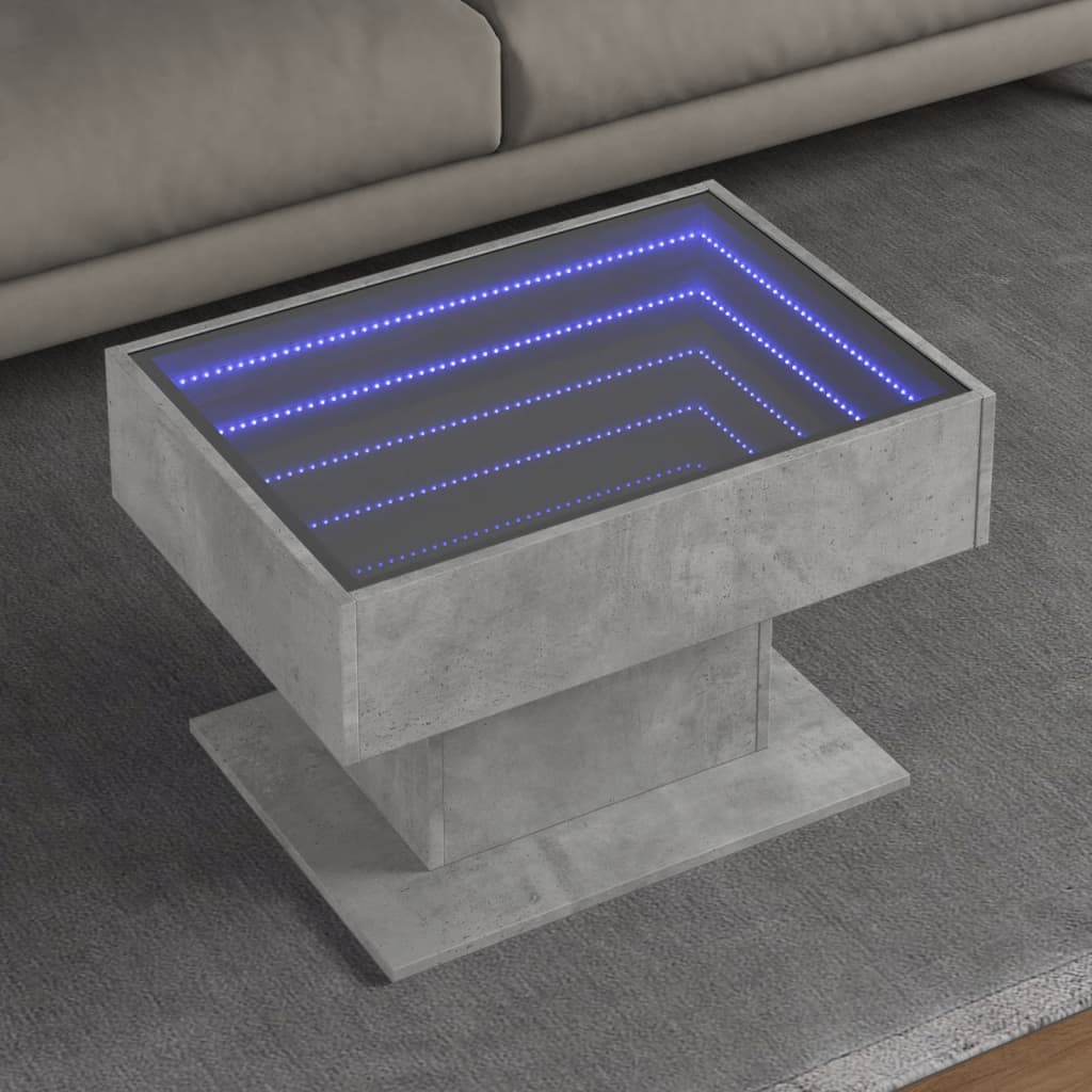 Coffee Table With Led 70X50X45 Cm Engineered Wood