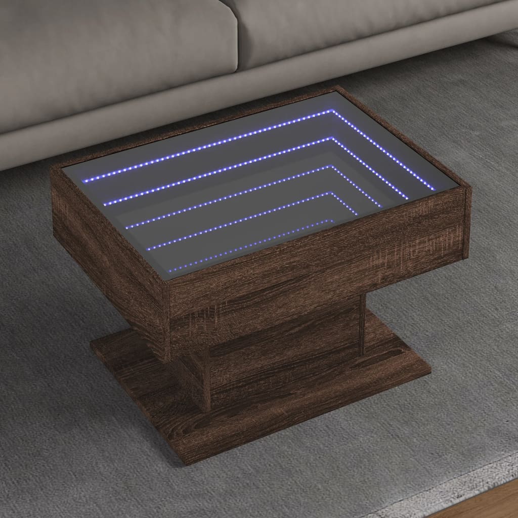 Coffee Table With Led 70X50X45 Cm Engineered Wood