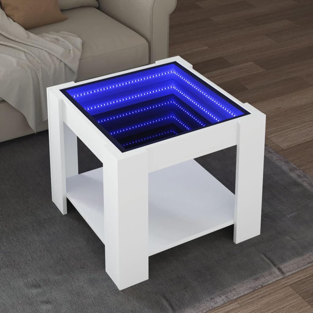 Coffee Table With Led 73X53X45 Cm Engineered Wood
