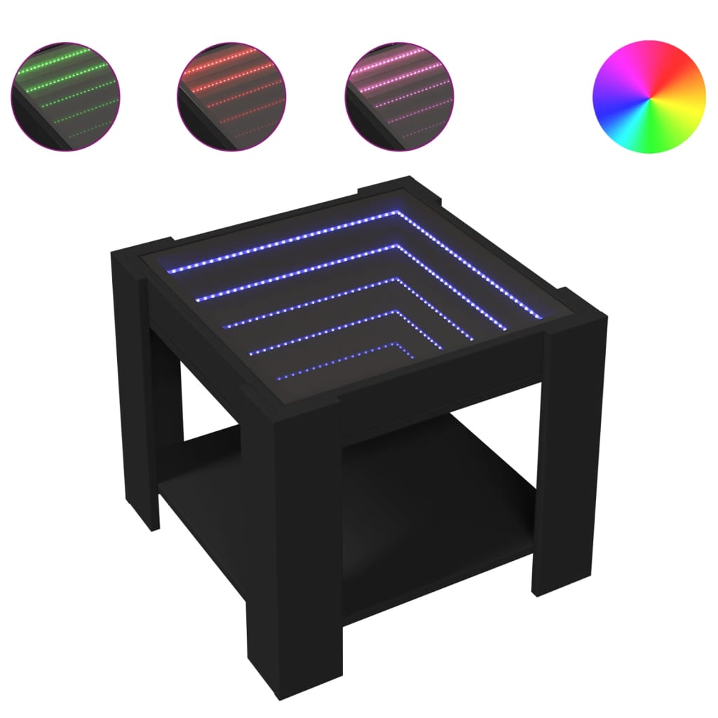 Coffee Table LED 73X53X45 Cm Engineered Wood Black White Sonoma Oak Smoked Oak 7