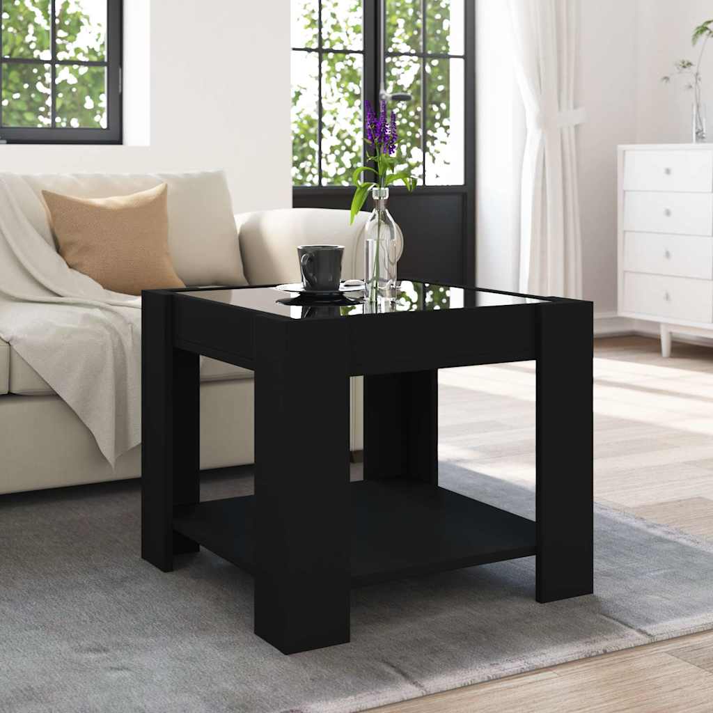 Coffee Table LED 73X53X45 Cm Engineered Wood Black White Sonoma Oak Smoked Oak 7