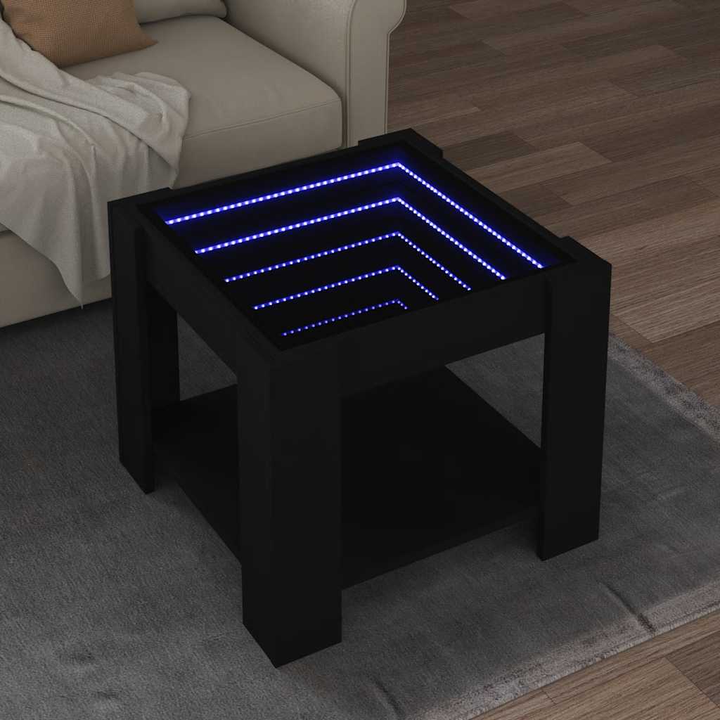 Coffee Table LED 73X53X45 Cm Engineered Wood Black White Sonoma Oak Smoked Oak 7