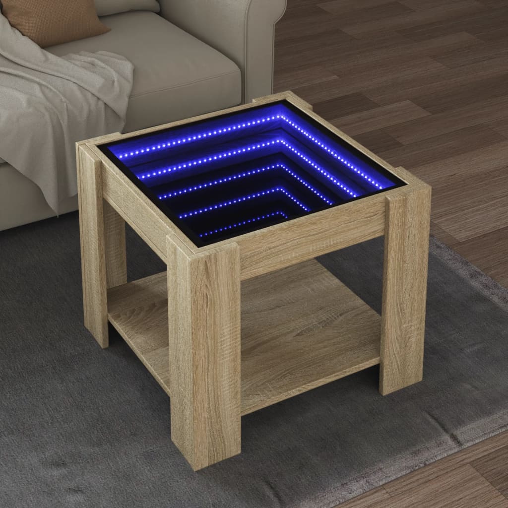 Coffee Table With Led 73X53X45 Cm Engineered Wood