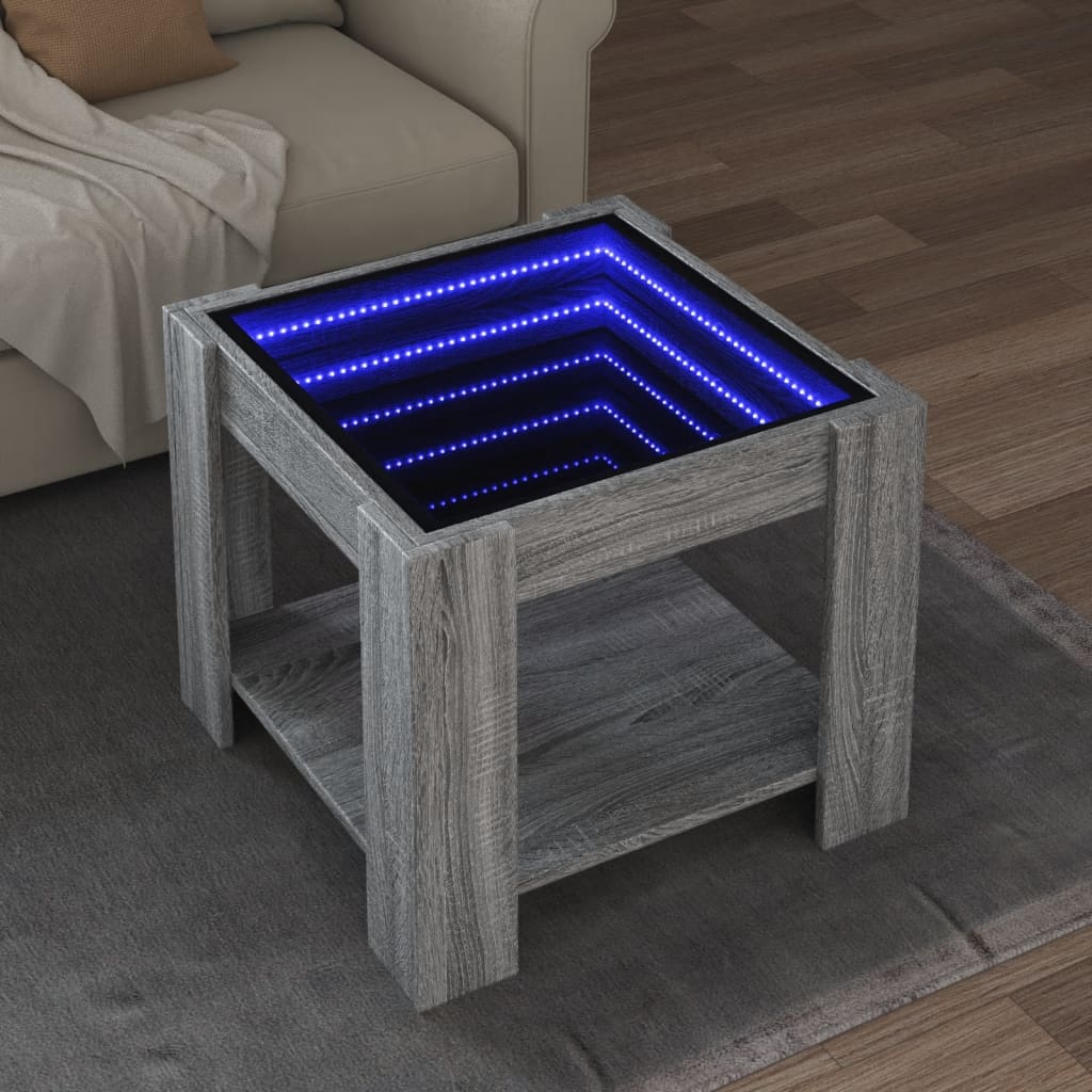 Coffee Table With Led 73X53X45 Cm Engineered Wood