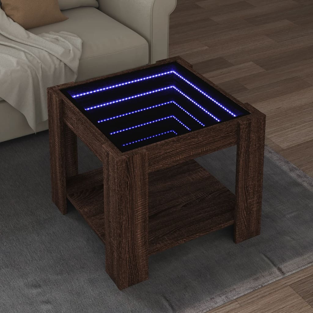 Coffee Table With Led 73X53X45 Cm Engineered Wood