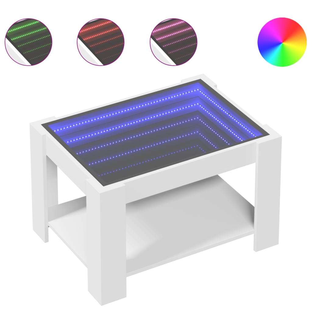 Coffee Table With Led 73X53X45 Cm Engineered Wood
