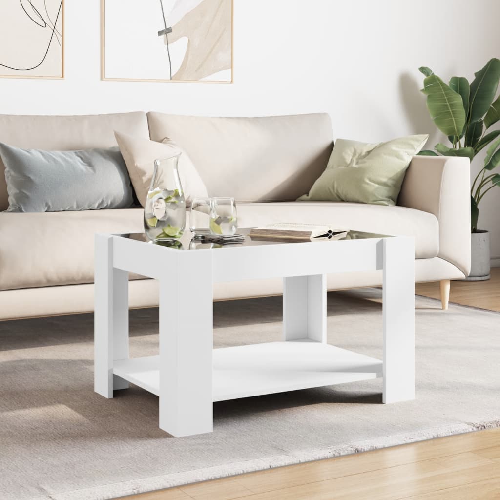 Coffee Table With Led 73X53X45 Cm Engineered Wood