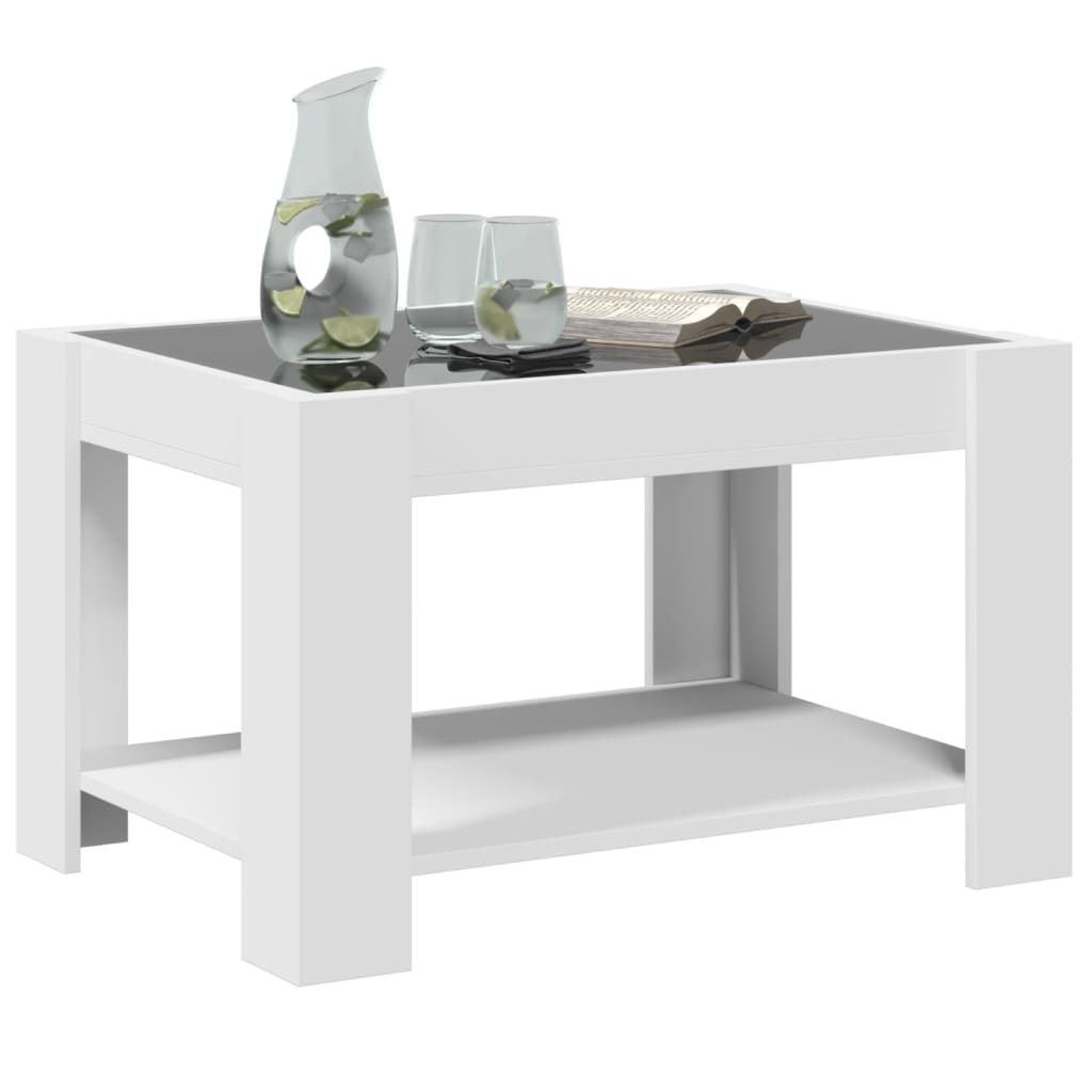Coffee Table With Led 73X53X45 Cm Engineered Wood