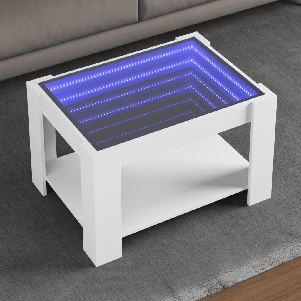 Coffee Table With Led 73X53X45 Cm Engineered Wood