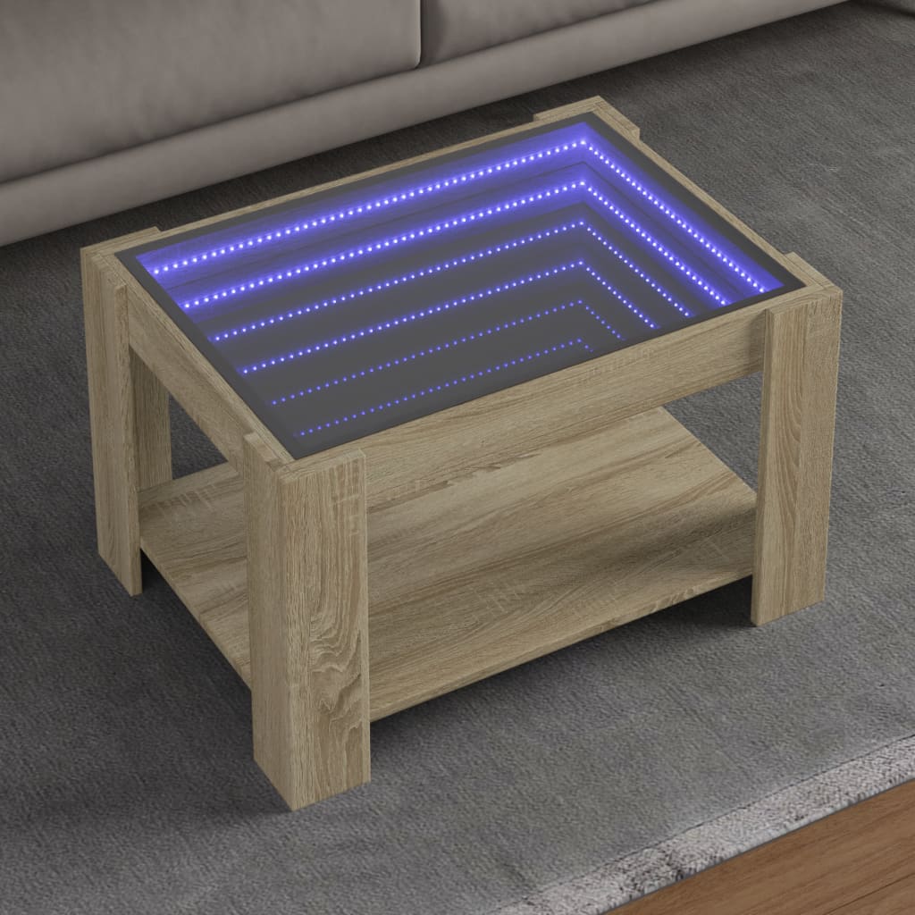 Coffee Table With Led 73X53X45 Cm Engineered Wood