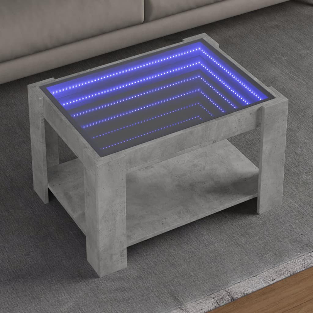 Coffee Table With Led 73X53X45 Cm Engineered Wood