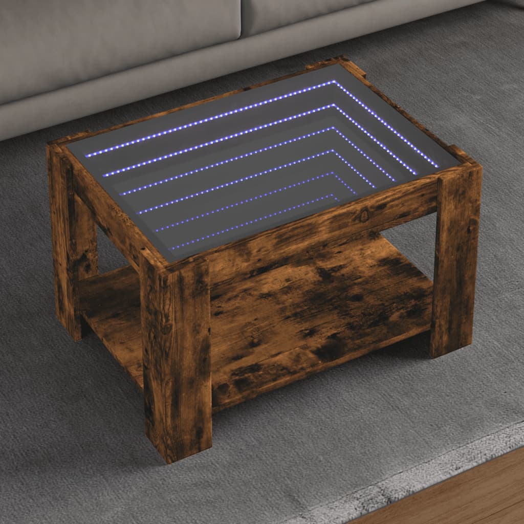 Coffee Table With Led 73X53X45 Cm Engineered Wood
