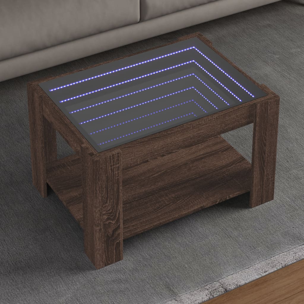 Coffee Table With Led 73X53X45 Cm Engineered Wood