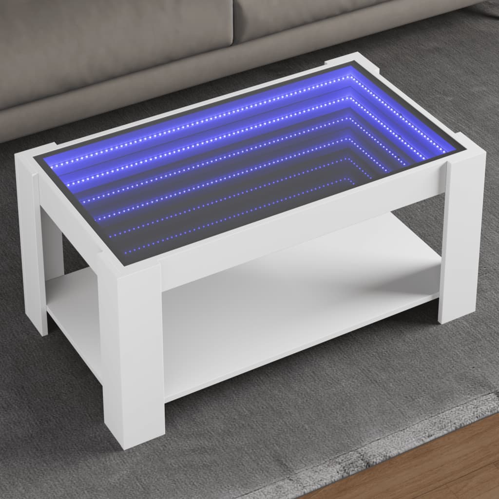 Coffee Table With Led 73X53X45 Cm Engineered Wood