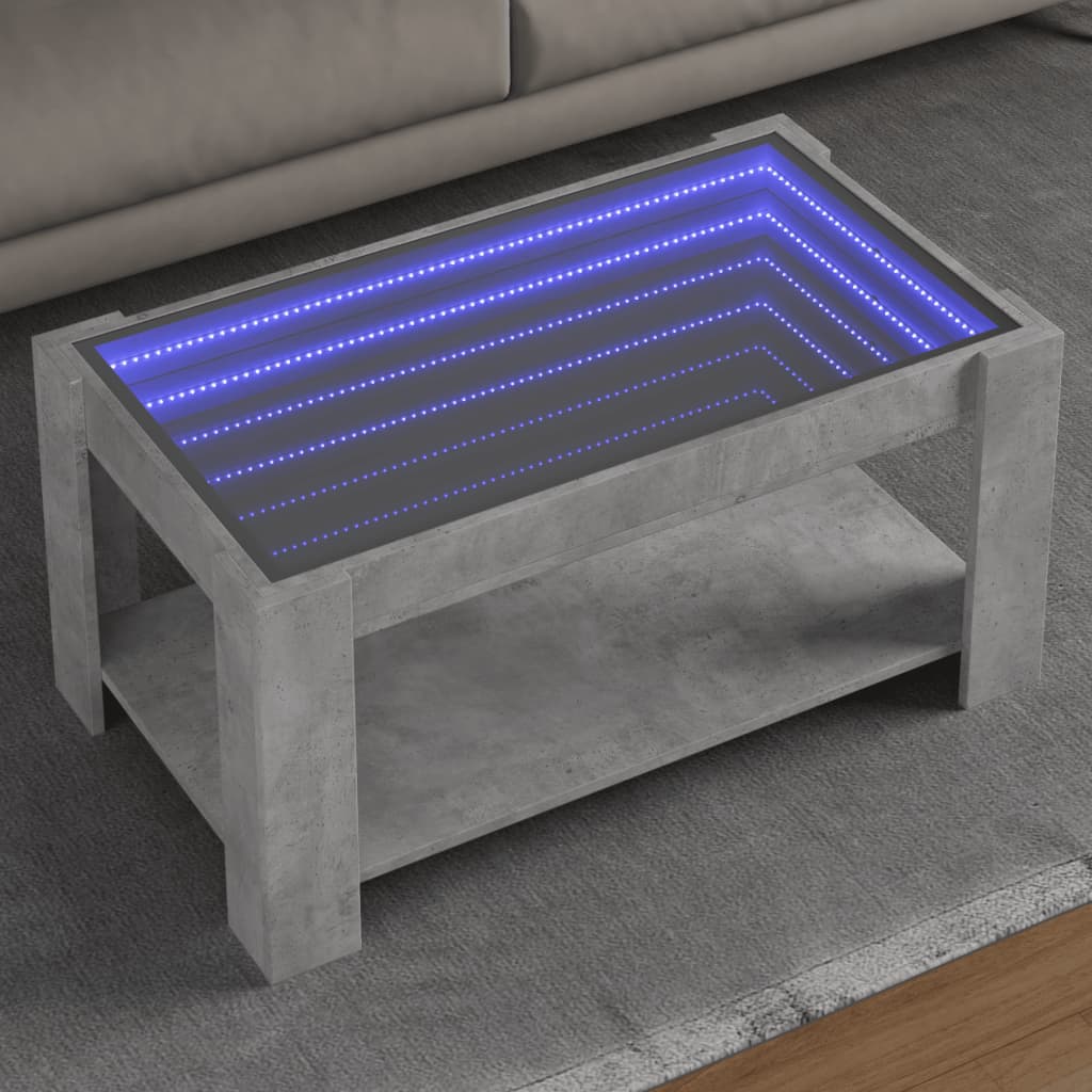 Coffee Table With Led 73X53X45 Cm Engineered Wood