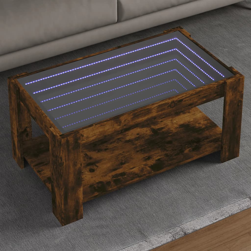 Coffee Table With Led 73X53X45 Cm Engineered Wood