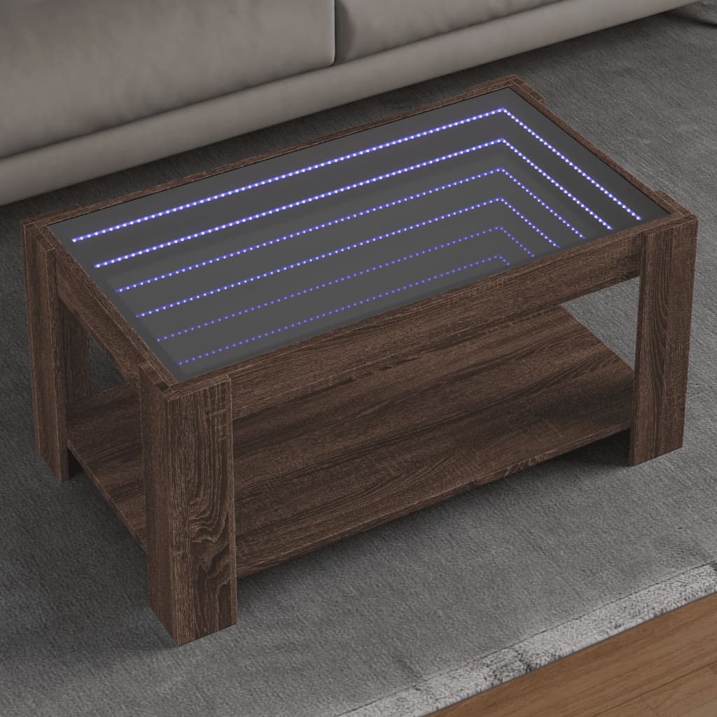 Coffee Table With Led 73X53X45 Cm Engineered Wood