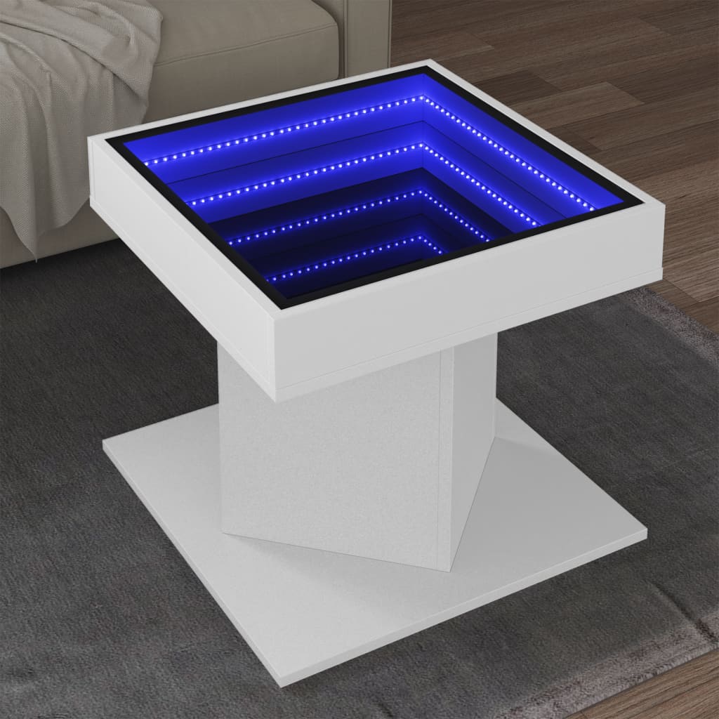 Coffee Table With Led 50X50X45 Cm Engineered Wood