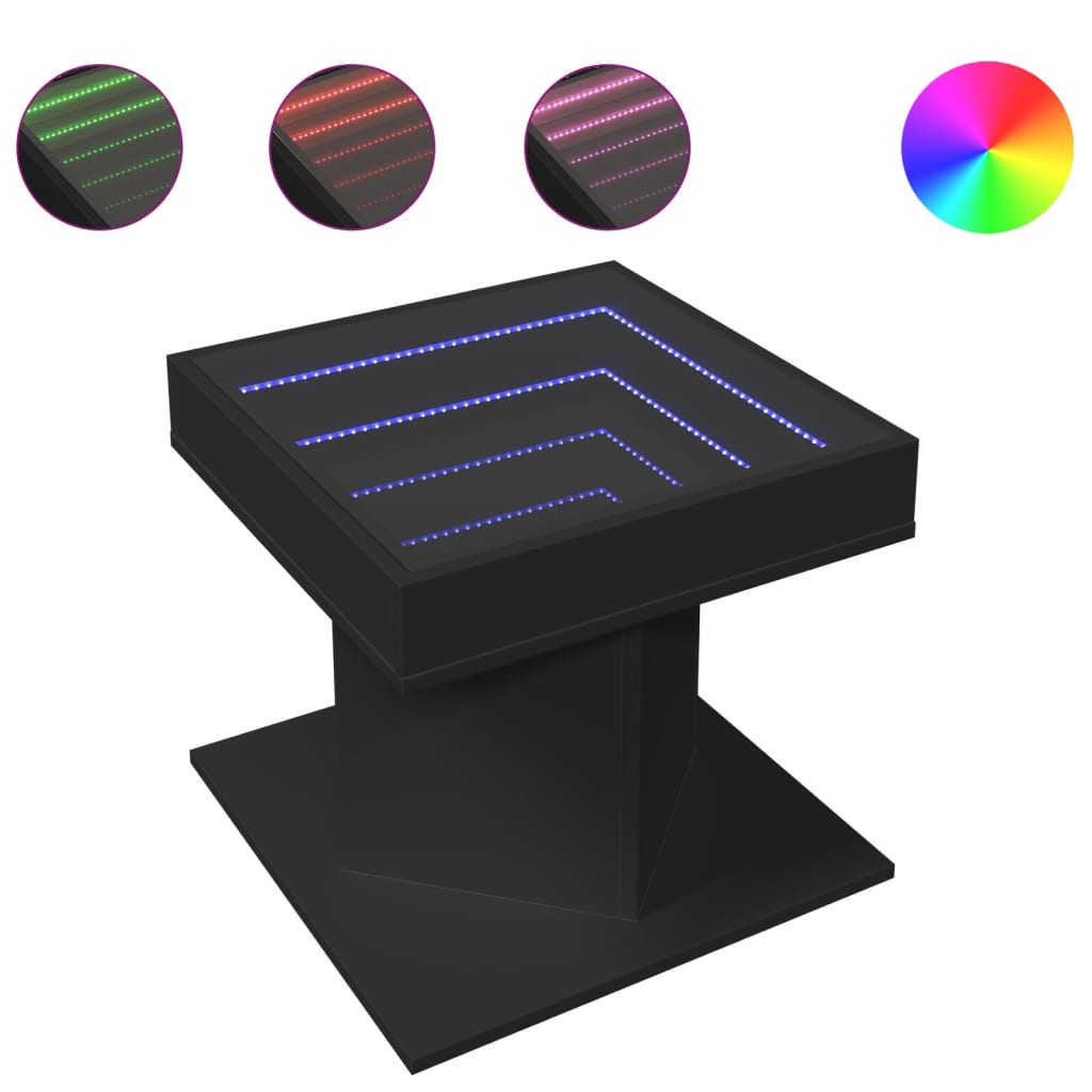 Coffee Table With Led 50X50X45 Cm Engineered Wood