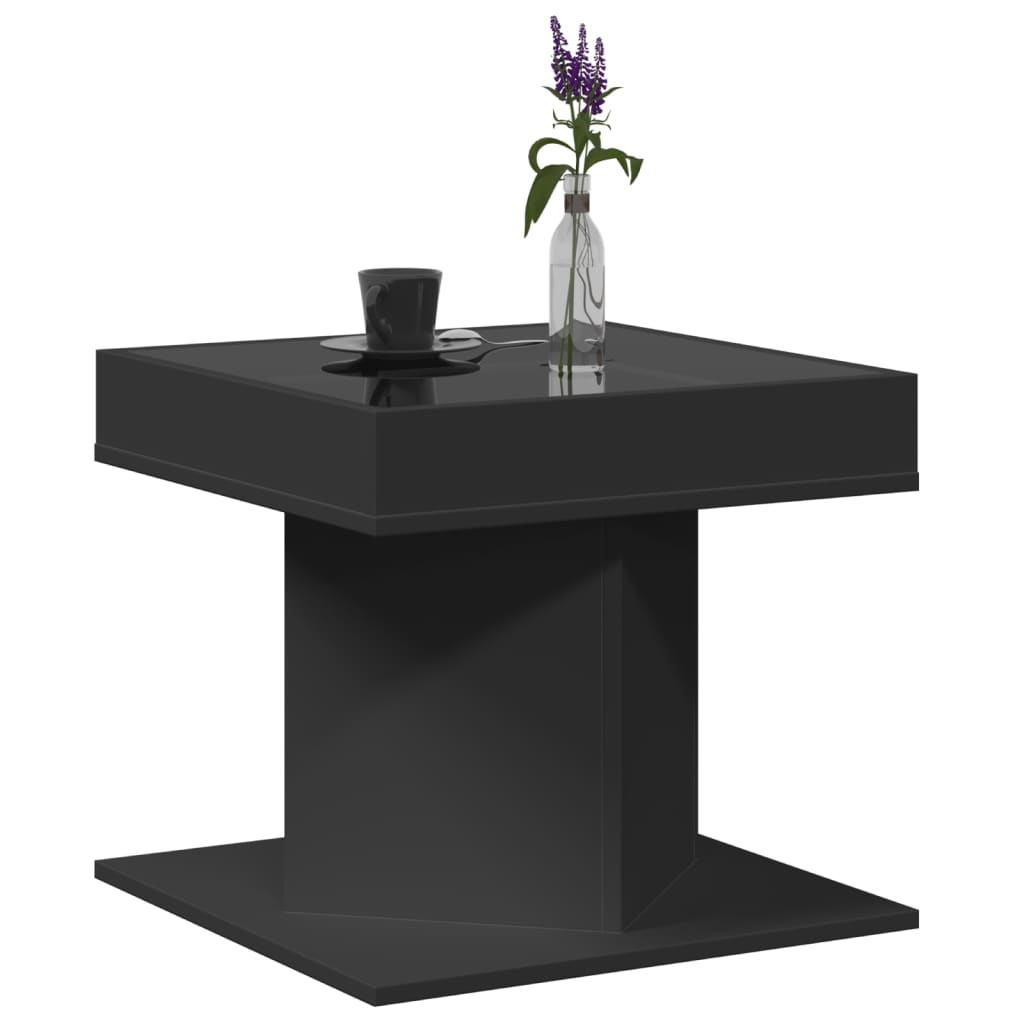 Coffee Table With Led 50X50X45 Cm Engineered Wood