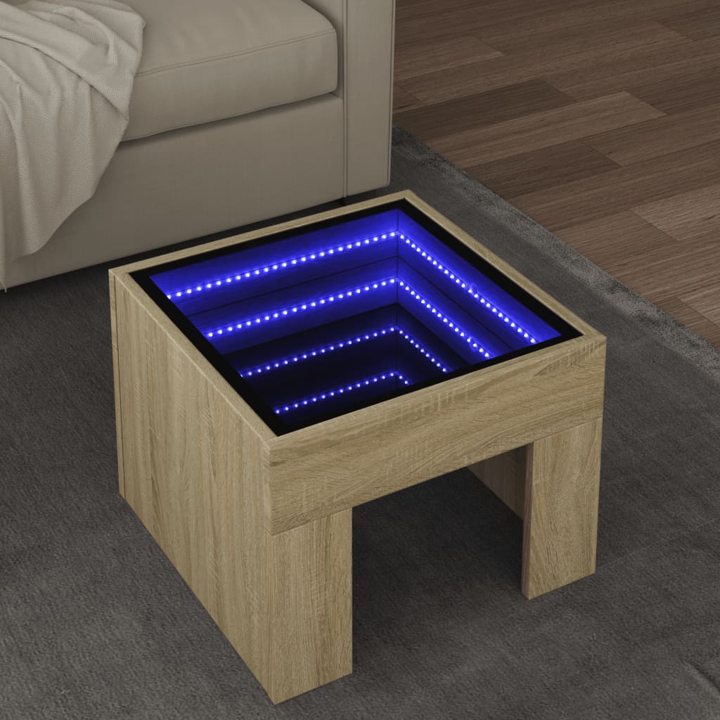 Coffee Table With Infinity Led 50X50X30 Cm