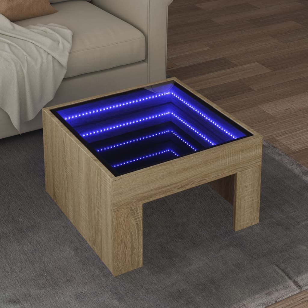 Coffee Table With Infinity Led 50X50X30 Cm