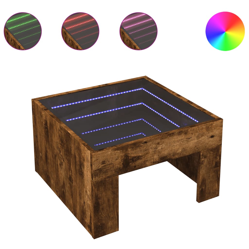 Coffee Table With Infinity Led 50X50X30 Cm