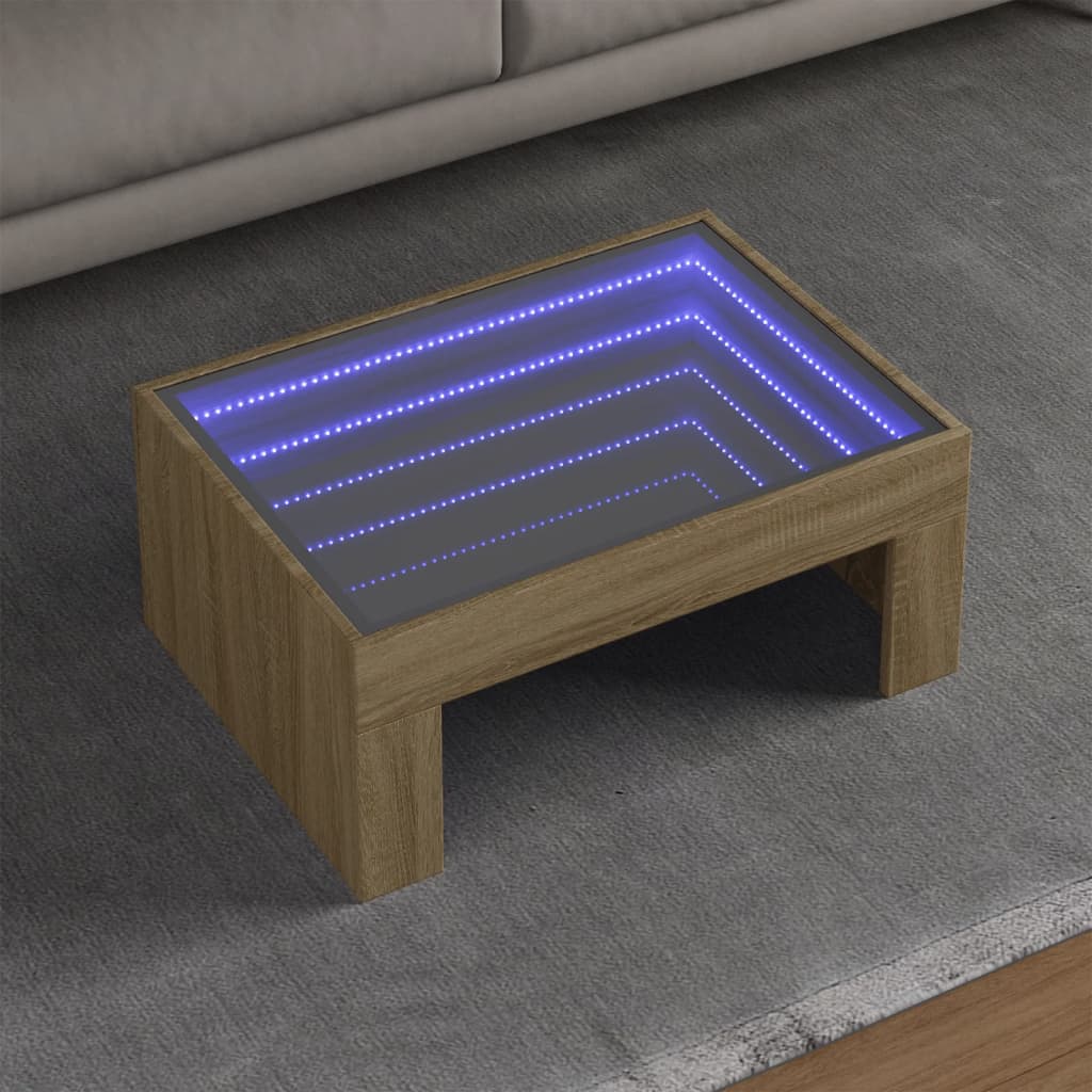 Coffee Table With Infinity Led 50X50X30 Cm