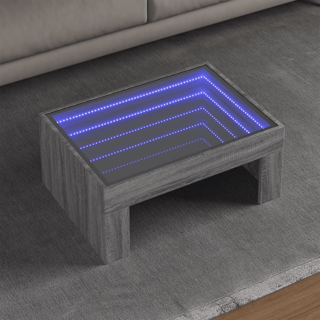 Coffee Table With Infinity Led 50X50X30 Cm