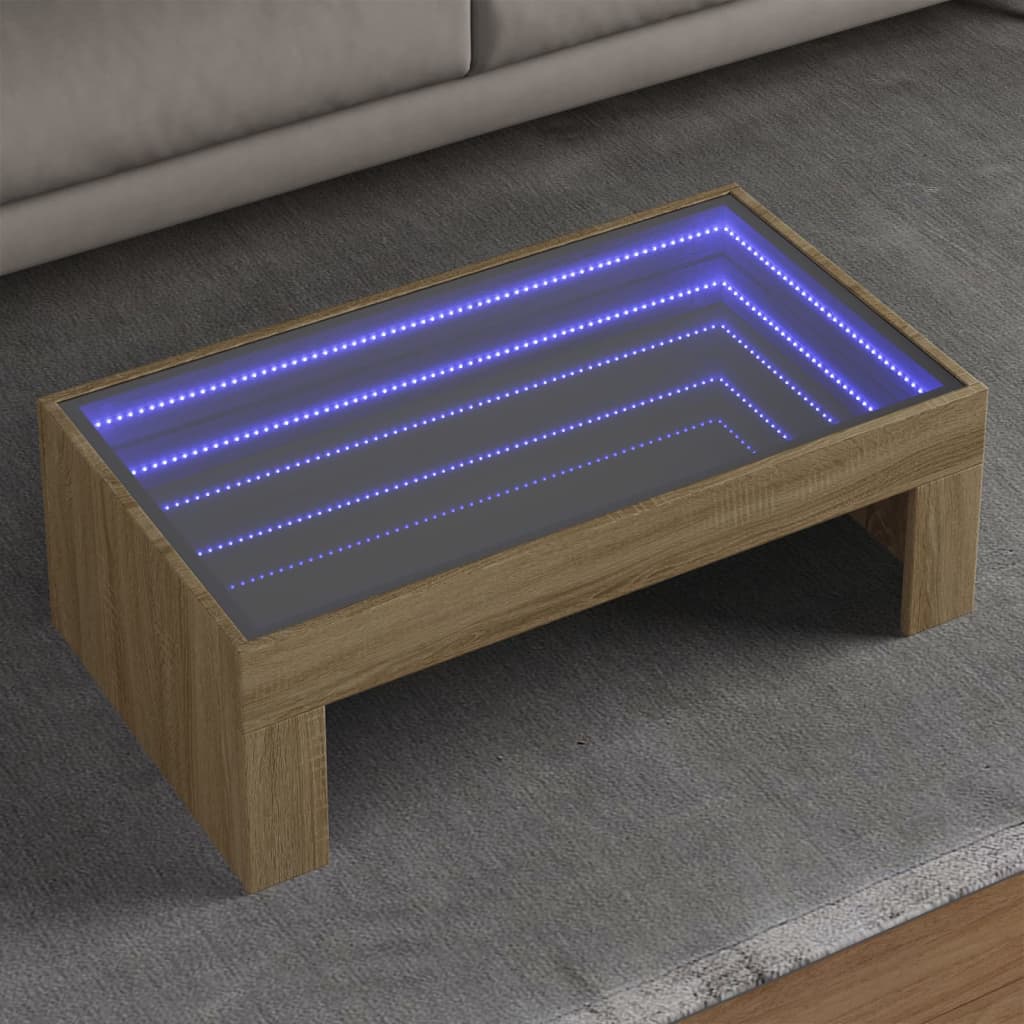 Coffee Table With Infinity Led 50X50X30 Cm