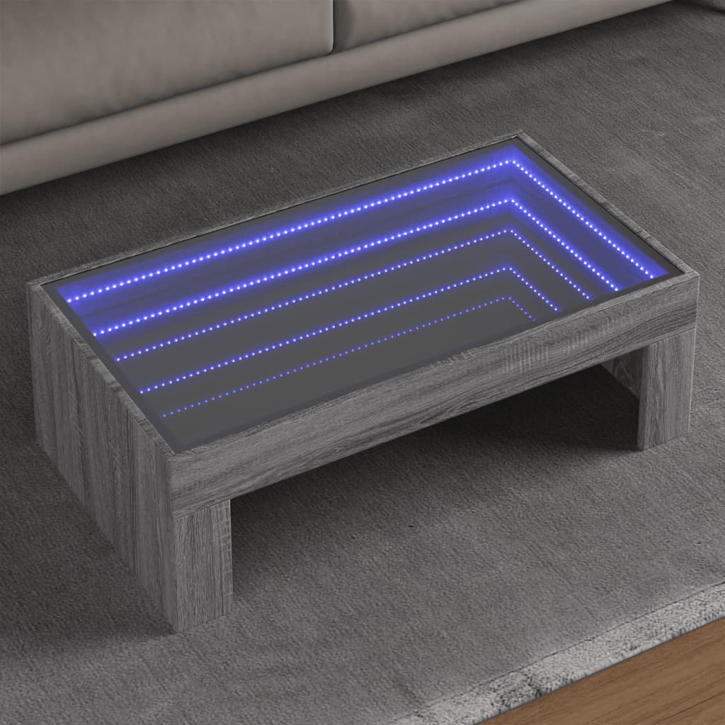Coffee Table With Infinity Led 50X50X30 Cm