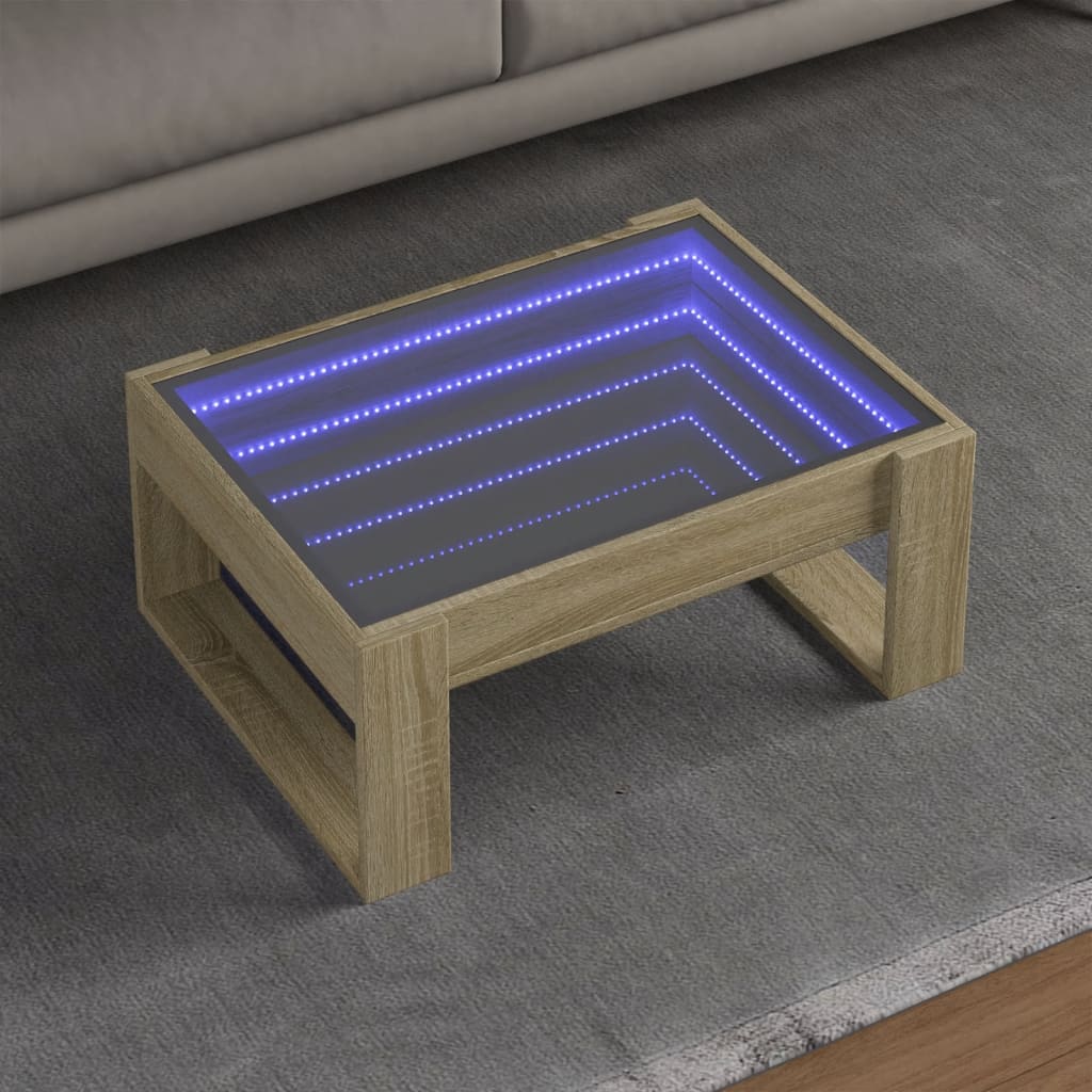 Coffee Table With Infinity Led 70X53X30 Cm