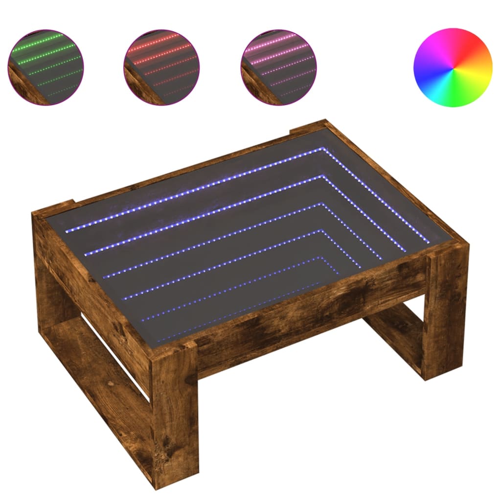 Coffee Table With Infinity Led 70X53X30 Cm