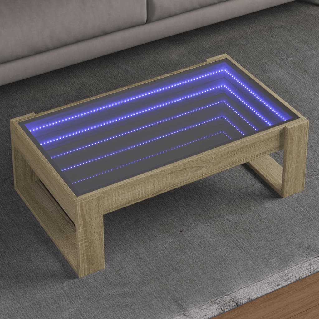 Coffee Table With Infinity Led 70X53X30 Cm