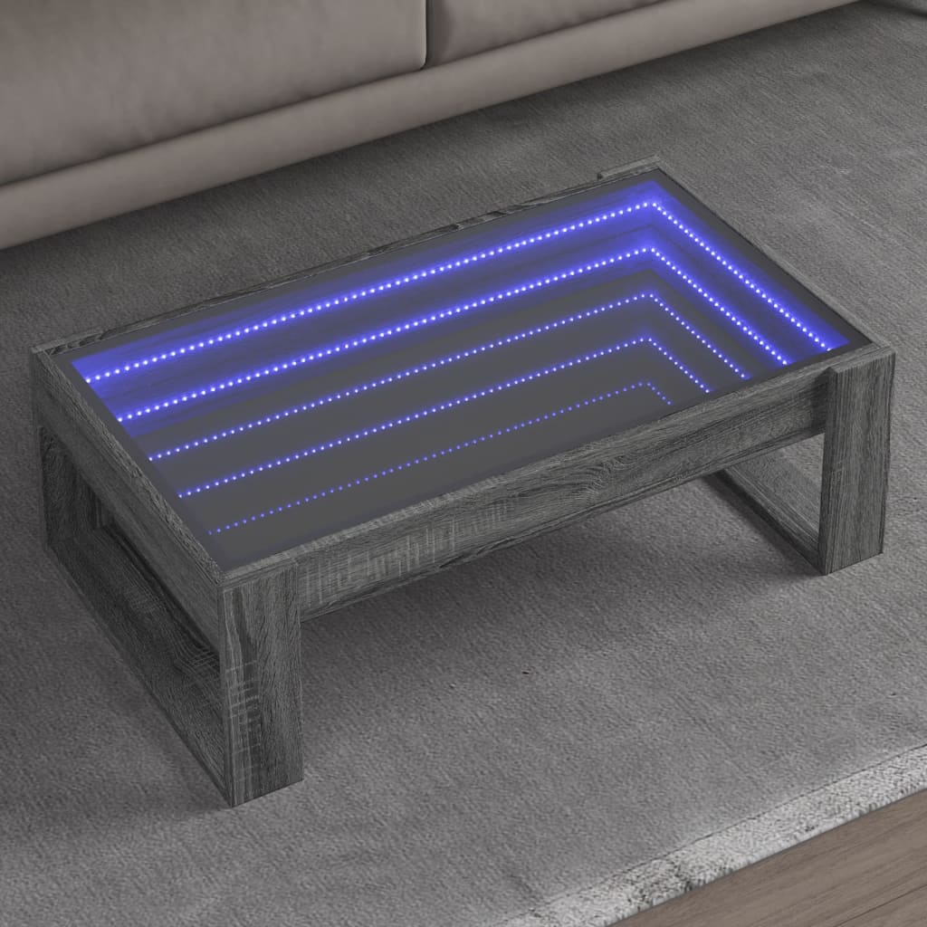 Coffee Table With Infinity Led 70X53X30 Cm