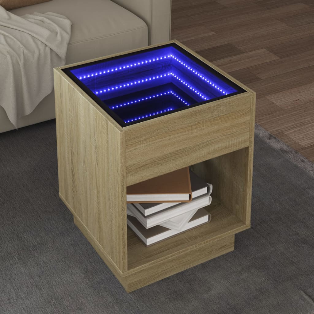 Coffee Table With Infinity Led 50X50X