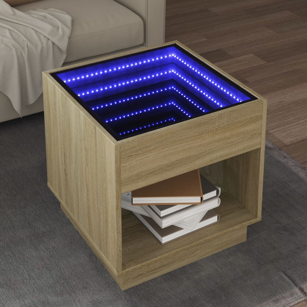 Coffee Table With Infinity Led 50X50X