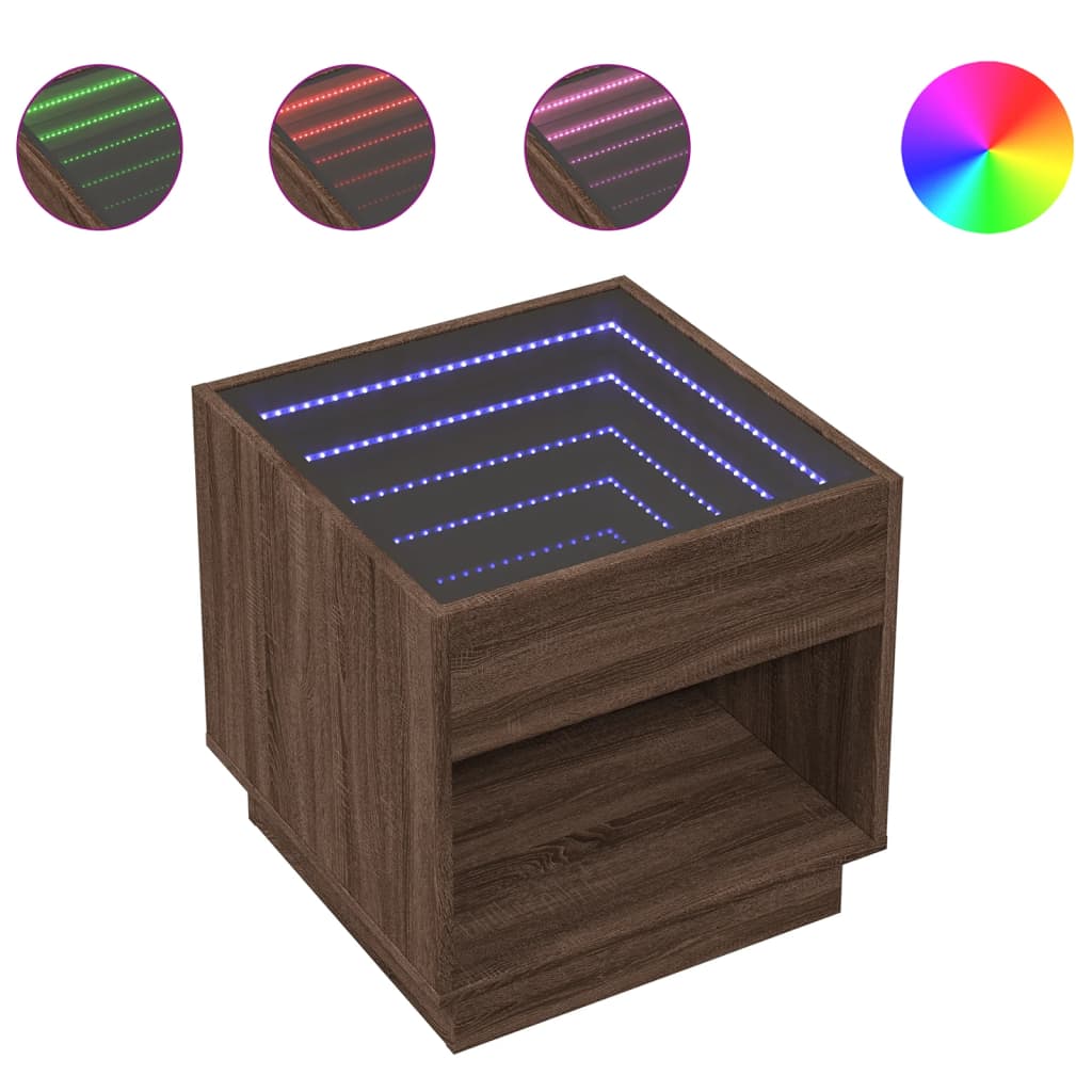 Coffee Table With Infinity Led 50X50X