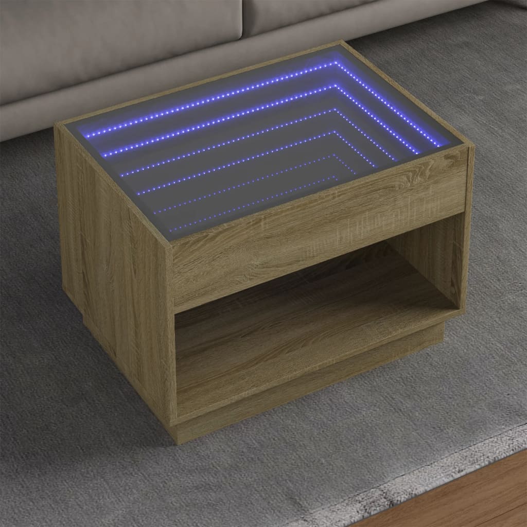 Coffee Table With Infinity Led 50X50X