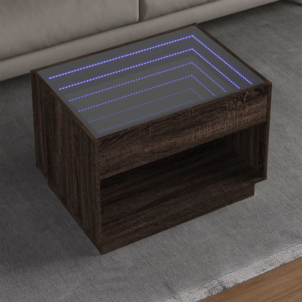 Coffee Table With Infinity Led 50X50X