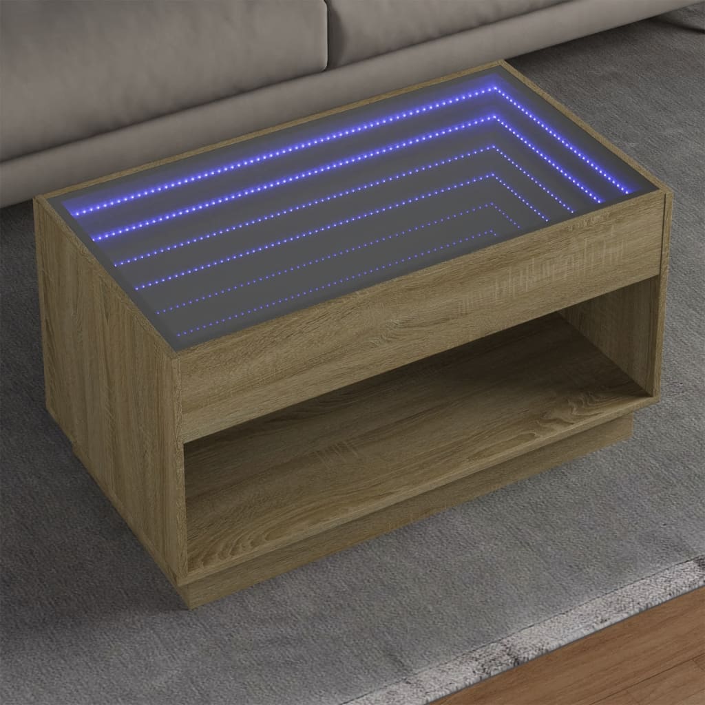 Coffee Table With Infinity Led 50X50X