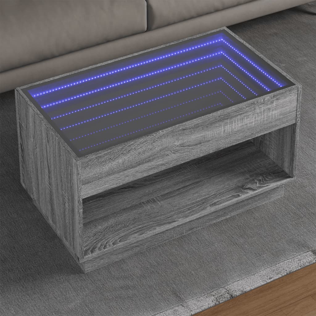 Coffee Table With Infinity Led 50X50X