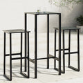 9 Piece Garden Bar Set Black Powder-Coated Steel