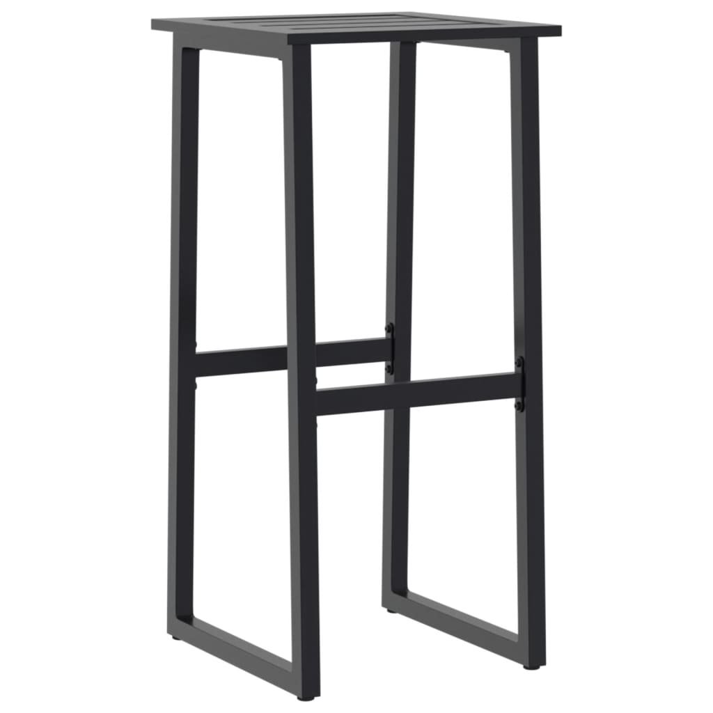 9 Piece Garden Bar Set Black Powder-Coated Steel